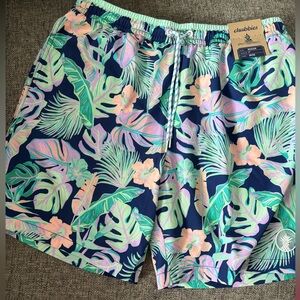 Chubbies Tropical Print Men's Board Shorts - Blue and Green. Size Med $69.50 NWT